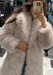 Ivory Plush Faux Fur Coat