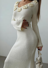 Elegance Embellished Maxi Knit Dress