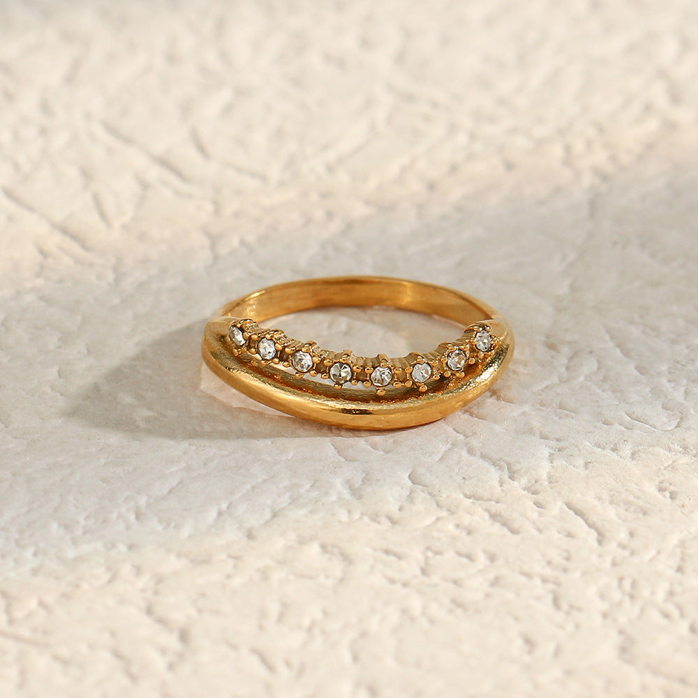 Stella Spark - Diamond Simulant Gold Ring