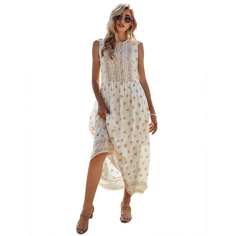 Women’s Summer Floral Sleeveless A-Line Dress: Embrace Freshness