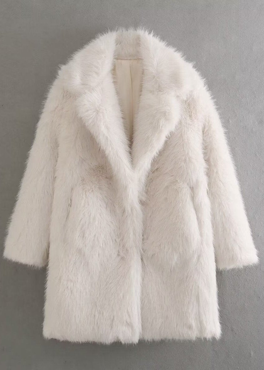 Ivory Plush Faux Fur Coat