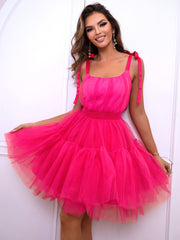 Tube Top Mesh Graceful Bow Pettiskirt Dress