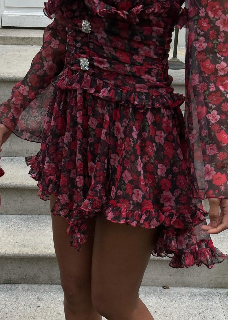 Roselle Ruffled Floral Mini Dress