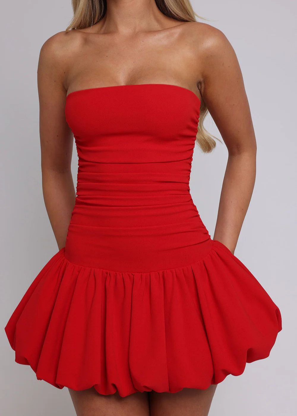 Scarlet Allure Strapless Mini Dress