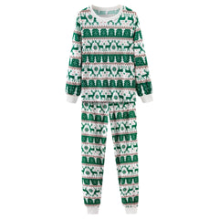 Green Christmas Elk Fmalily Matching Pajamas Sets