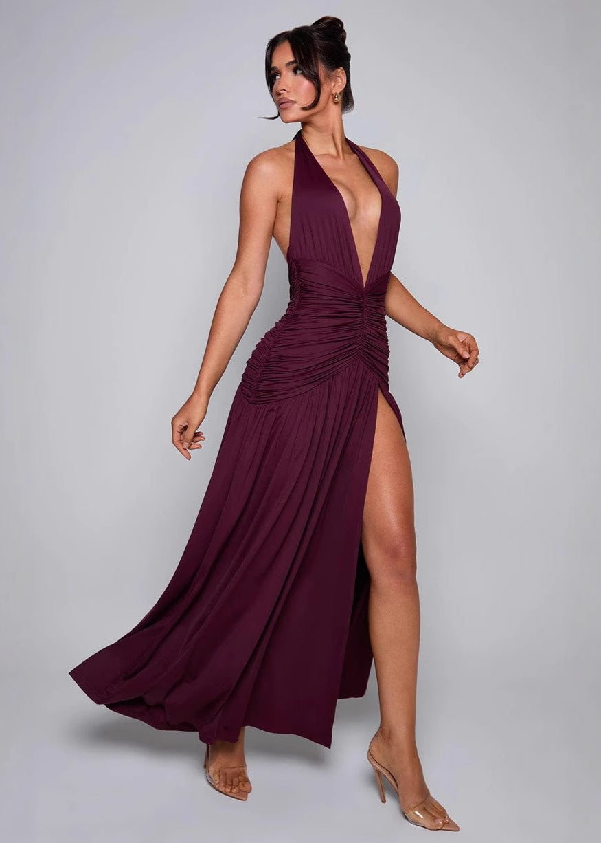 Amaranthine Halter Maxi Dress