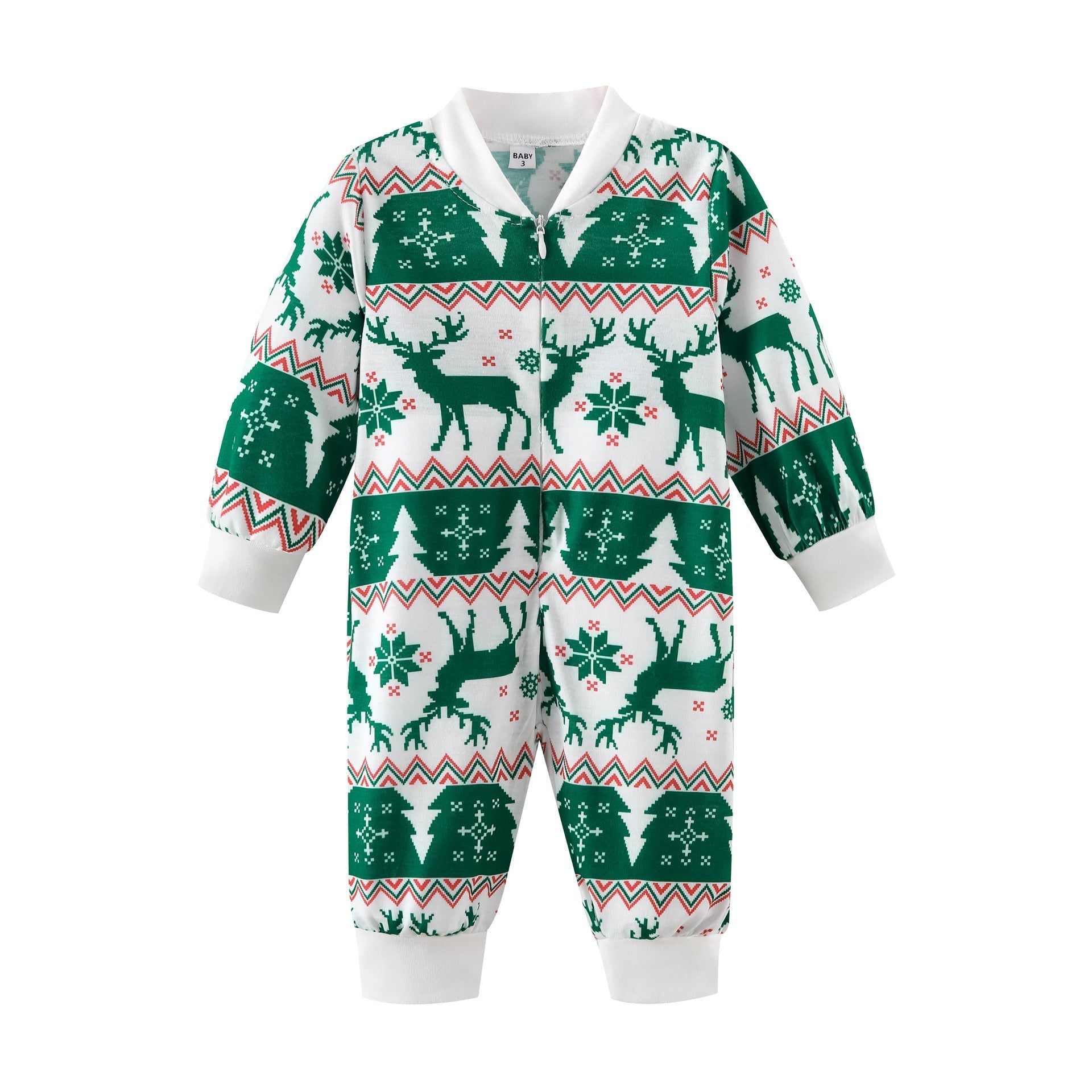 Green Christmas Elk Fmalily Matching Pajamas Sets