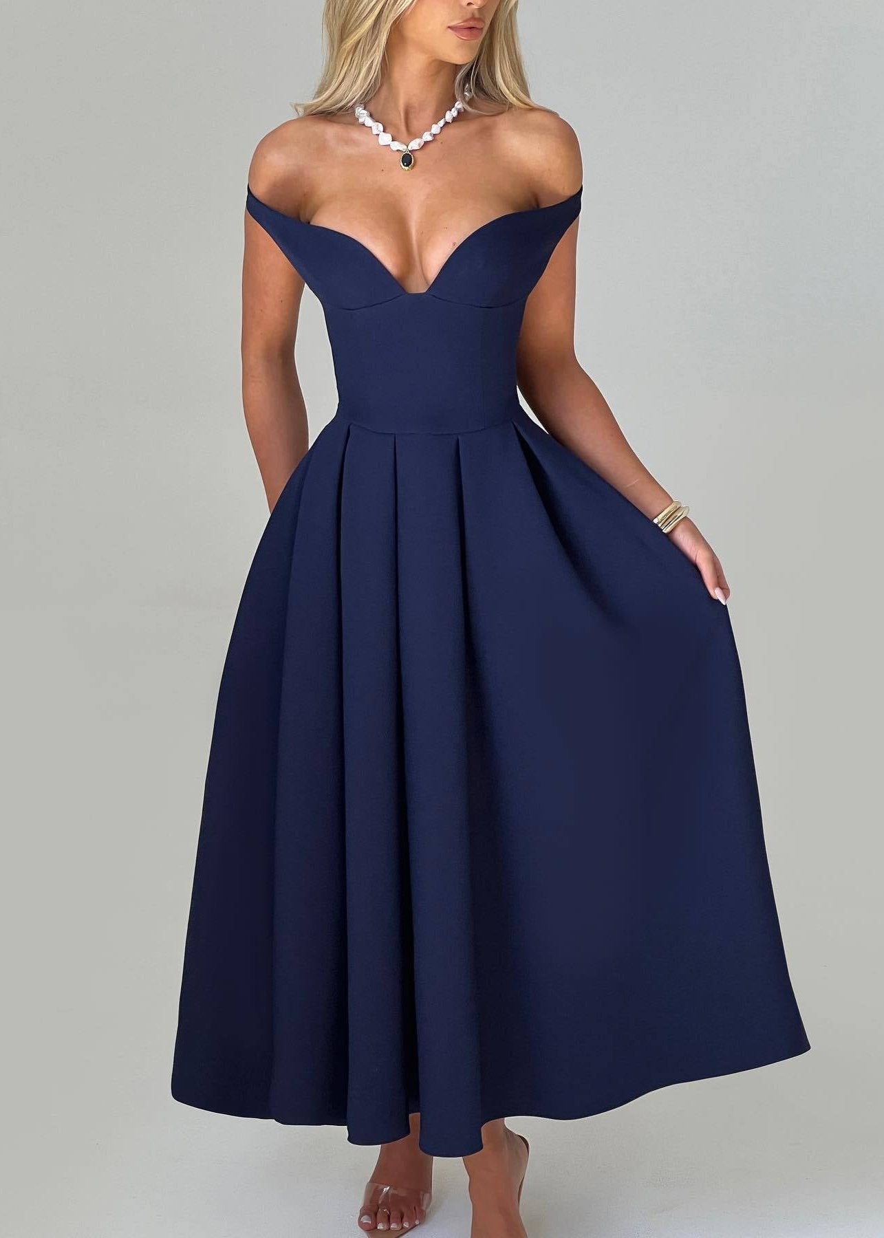 Elegant Off-Shoulder A-Line Gown