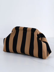 Knitted Striped Contrast Cloud Bag