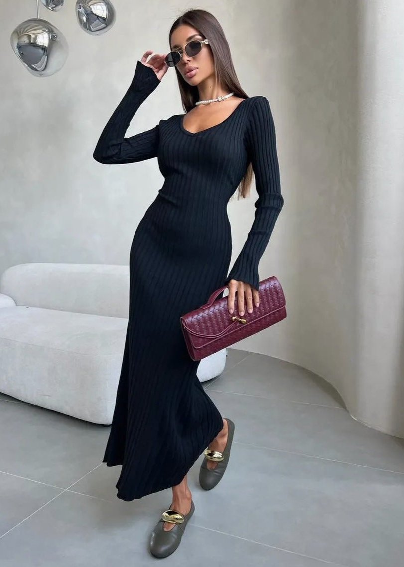 Serenity Ribbed Knit Maxi Dress