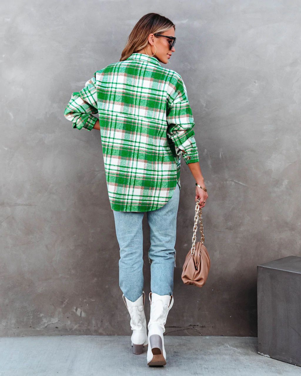 Women Autumn Winter Ladies Plaid Jacket Casual Loose Pockets Shirts