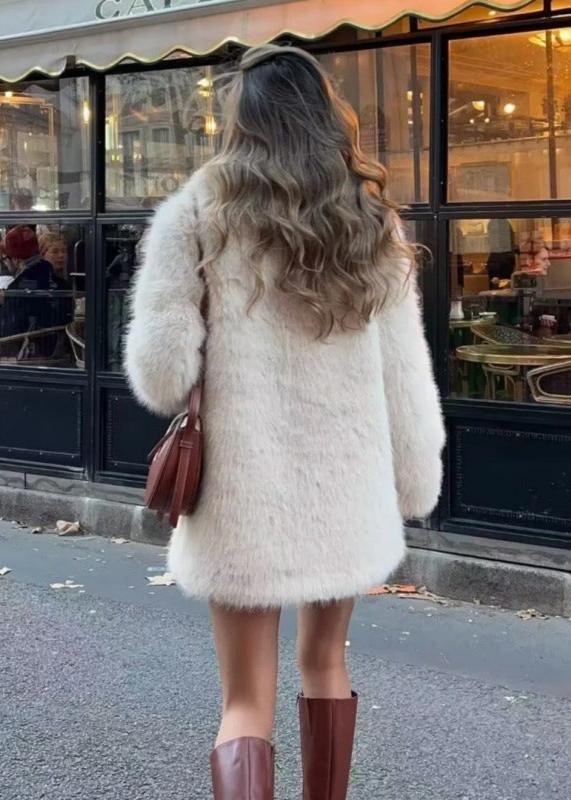 Ivory Plush Faux Fur Coat