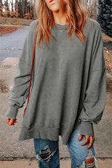 Autumn Winter Women Solid Color round Neck Long Sleeve Casual Top for Women