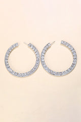 Exaggerated Rhinestones Hoop Earrings