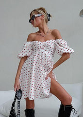 Sweetheart Puff-Sleeve Dress