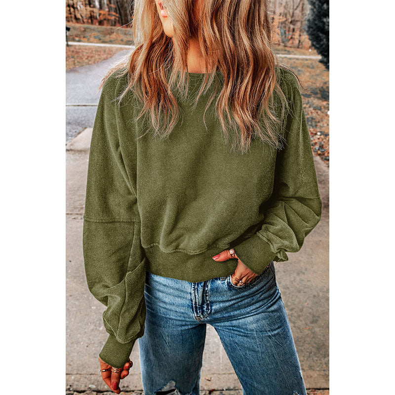 Autumn Solid Color Pullover Long Sleeve Top Women Personalized Backless Pickled Sweater Women Clothing