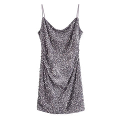 Fall Women Clothing Sexy Sequin Slip Dress