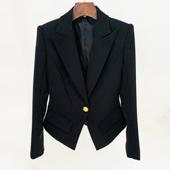 One Button Lion Buckle Slim Profile Blazer Jacket