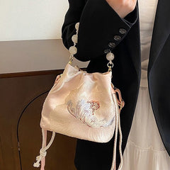 Blossom-Petal Beaded Shoulder Bag