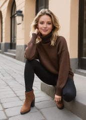 Luxe Ribbed Turtleneck Sweater