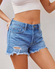 Claire High Rise Distressed Jean Shorts