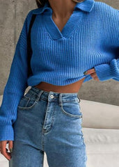 Collared Knit Sweater - Effortless Chic