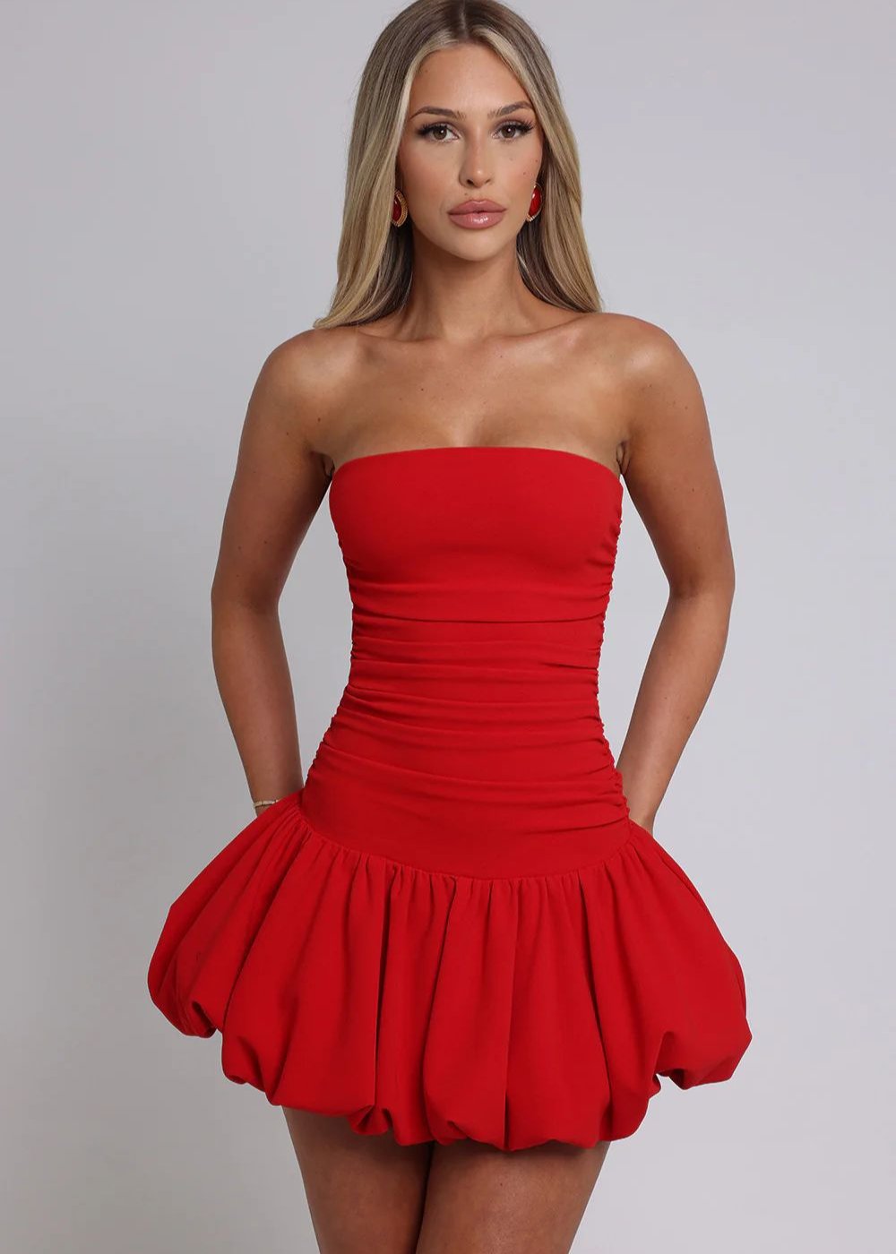 Scarlet Allure Strapless Mini Dress