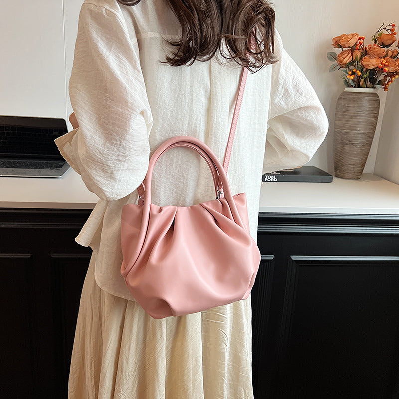 Soft-Blush Gathered Tote