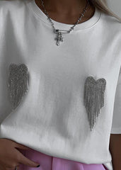 Angel Wings Embellished T-Shirt