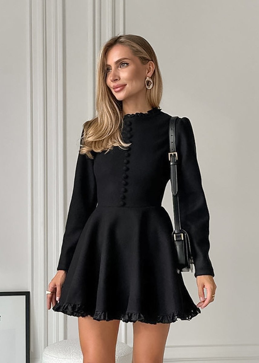 Timeless Elegance Buttoned Mini Dress