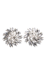 Geometric Flower Circular Diamante Earrings