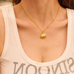 Oceana Gold Seashell Necklace