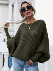 Smaibulun | GISELE Lantern Sleeve Tighten Cuff Knit Top - Olive