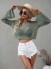 AIDA CROCHET KNIT TOP - OLIVE