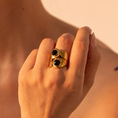 Onyx Duo Gold Ring