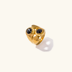 Onyx Duo Gold Ring