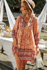 AURINA BOHO DRESS - ORANGE