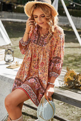 AURINA BOHO DRESS - ORANGE