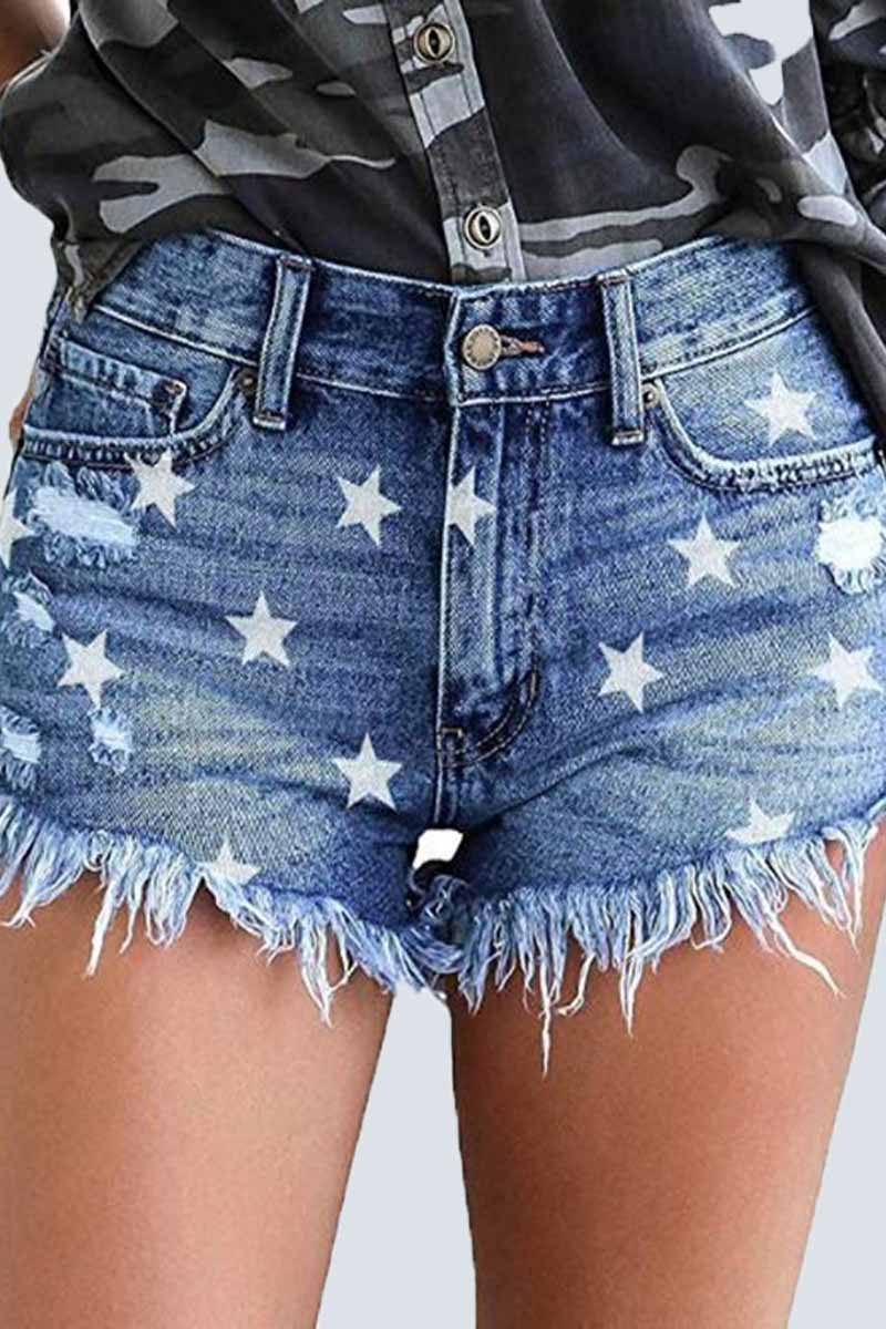 Chicindress Cute Star Denim Shorts