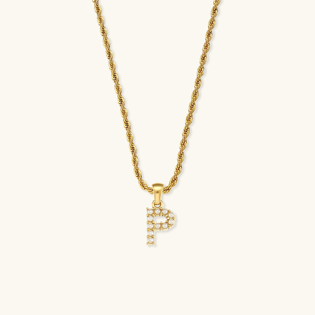 Aurora Pearl Initial Necklace