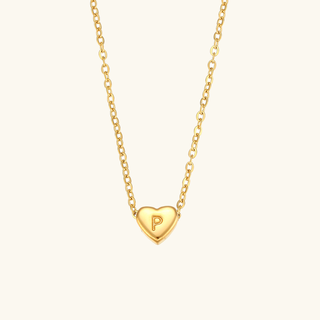 Golden Heartbeat - Initial Necklace