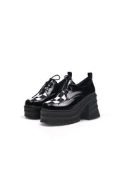 JadyRose | Black Patent Leather Chunky Heel Oxford