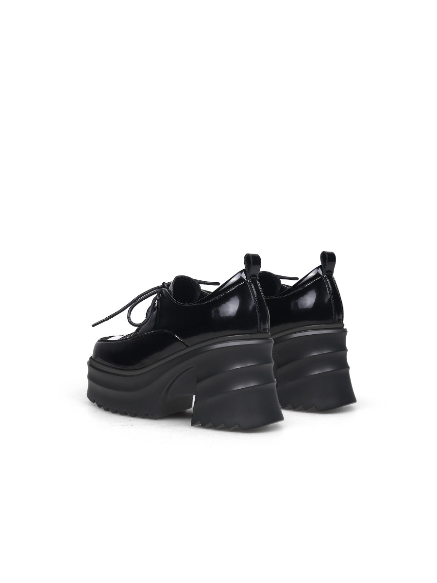 JadyRose | Black Patent Leather Chunky Heel Oxford