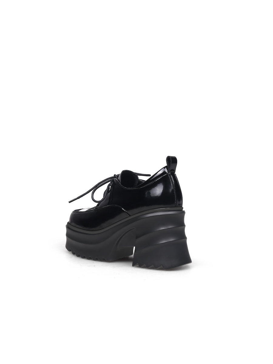 JadyRose | Black Patent Leather Chunky Heel Oxford