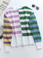 Smaibulun | ROBERTA Stripe Block Color Knit Top