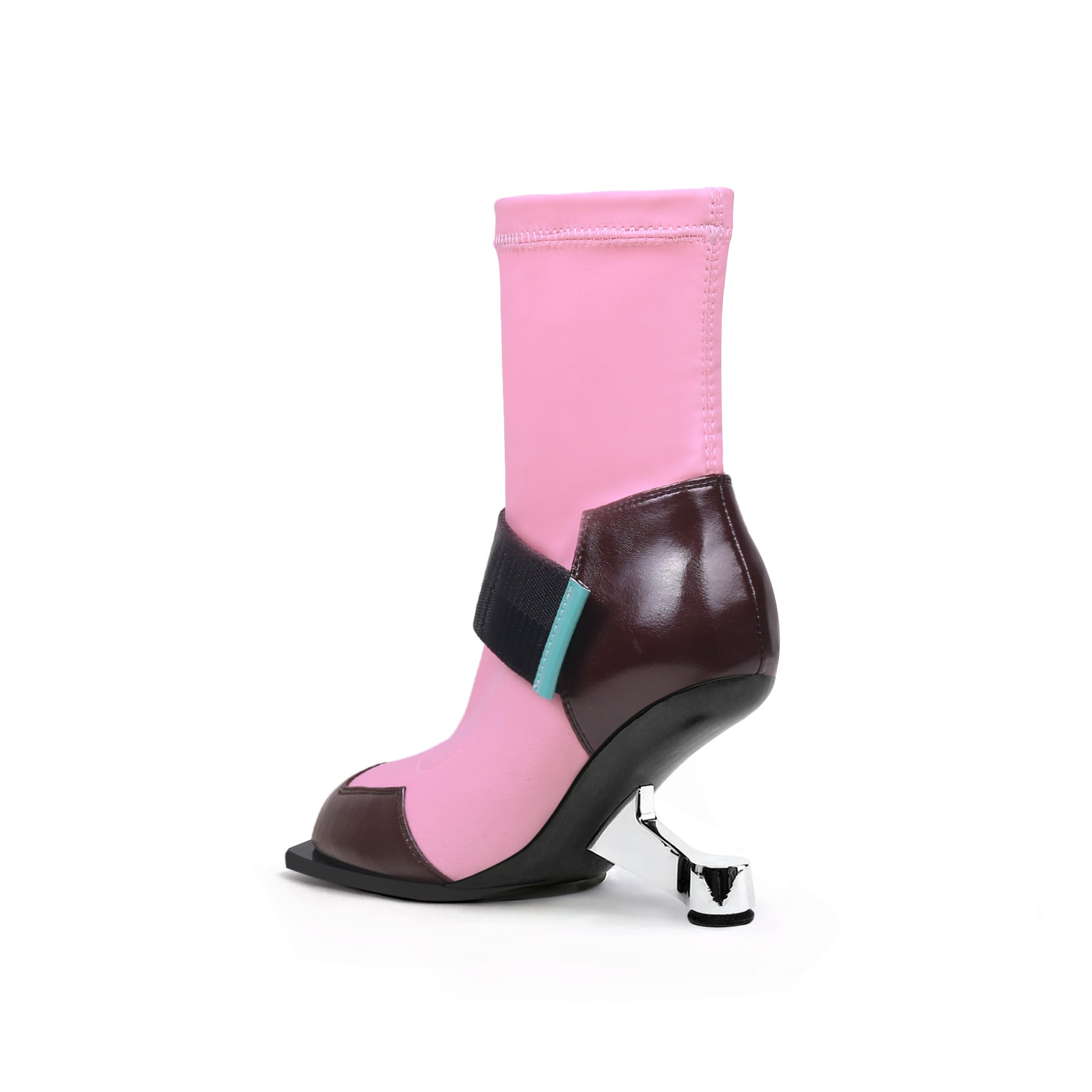 JADY ROSE | ELEVATOR HEEL STRETCH UPPER SOCK BOOT- PINK