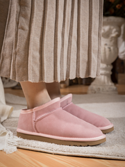 SMAIBULUN Ugg | Faux-Fur-Lined Suede Tasman Ankle Boot - Pink