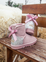 SMAIBULUN Ugg | Sequins Ballet Bow Mini Boots - Pink