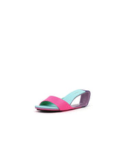 JadyRose | Open Twisted-Heel Leather Slide Sandal - Rose