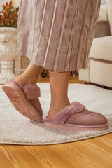 SMAIBULUN Ugg | WOOL LINED SUEDE SLIPPER - PINK